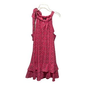 Trina Turk Bow tie neck stitched overlay dress